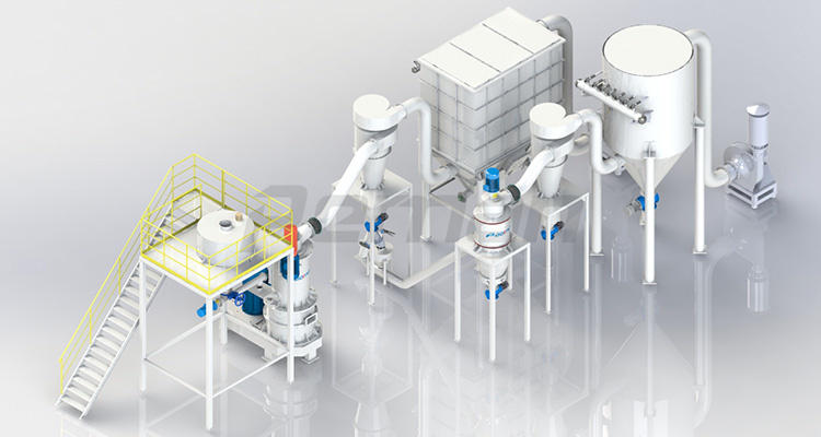 超細(xì)機(jī)械粉碎機(jī)+氣流分級(jí)機(jī)系統(tǒng)流程圖2